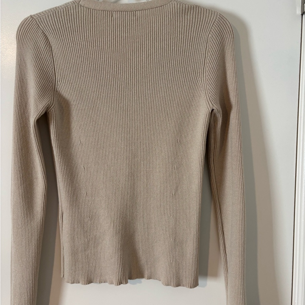 Max Studio Ribbed V-Neck Cardigan - Picture 2 of 2